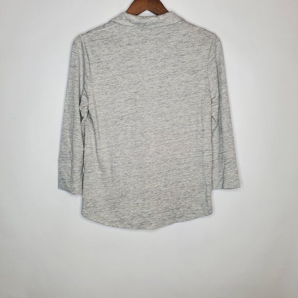 J. McLaughlin Womens Brynn Top Size S Grey Linen Button Front Pockets Beach NWT - Picture 2 of 10